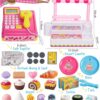 Pretend Play Supermarket Shop Cash Register Toy Ice Cream Shop with Scanner Money Calculator Desserts - Image 25