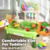 Pretend Role Play Kitchen Toys Set with Upgraded Working Faucet and Dishes Play Set Kids Pretend Play Kitchen Sink Toys - Image 20