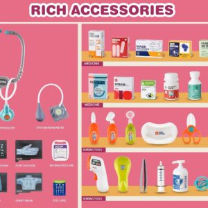 Deluxe Pretend Play Electric Medical Cart Simulated Medicine Injection Carry Bag Toddlers Doctor Toy Set - Image 22