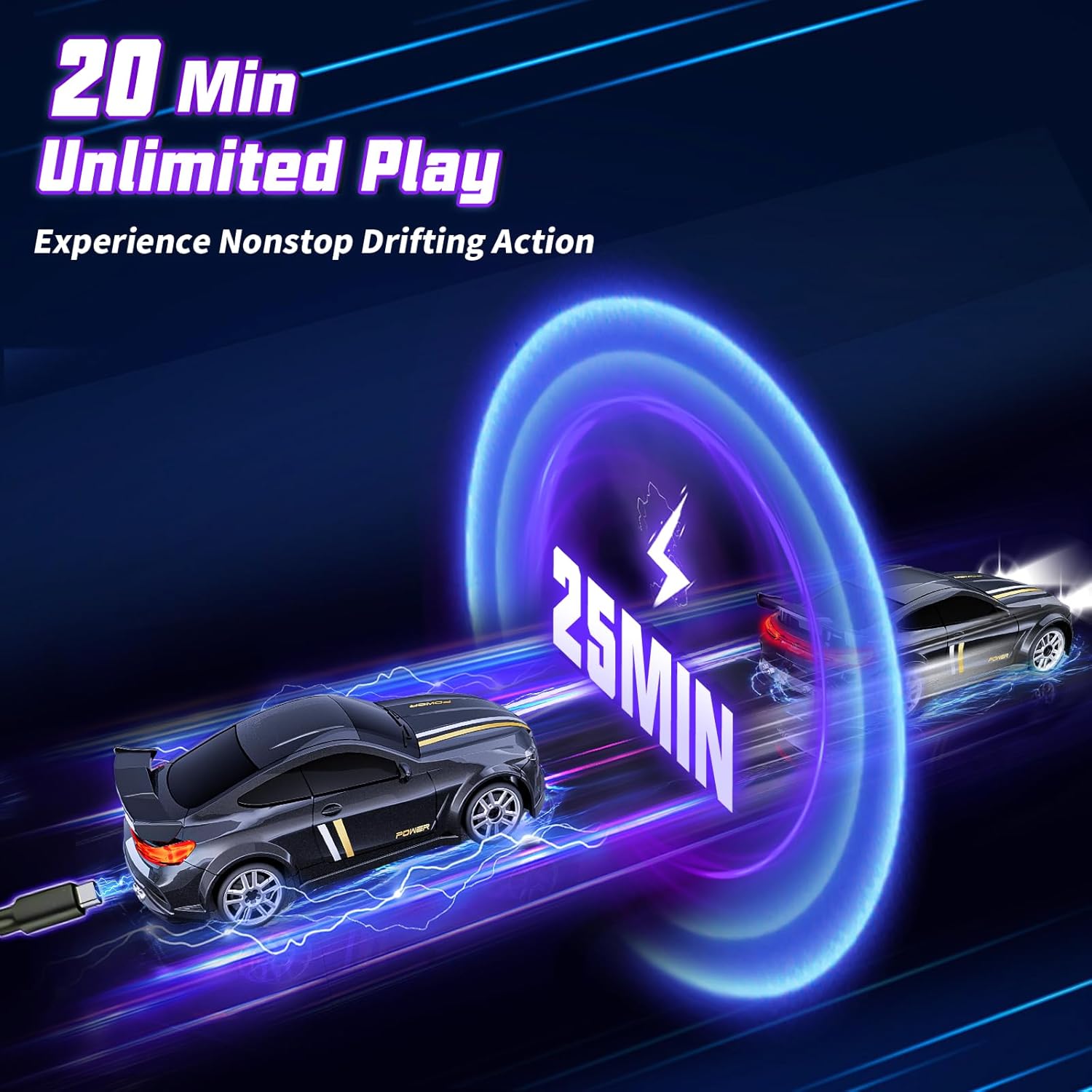1/64 Scale 4WD High Speed LED Lights 2.4GHz Proportional 2-Speed Stunt Adults Kids Remote Control Mini Drift RC Car - Image 11
