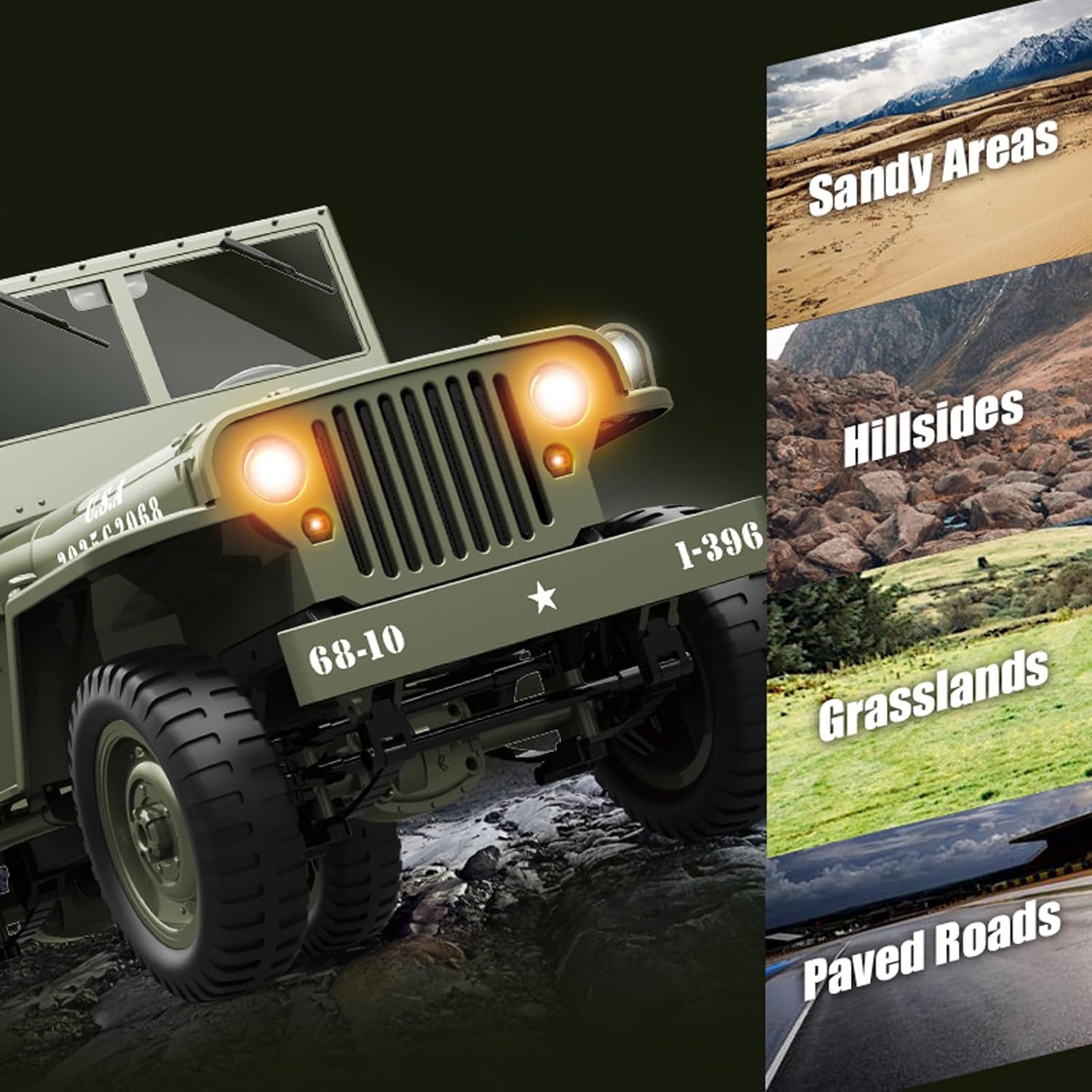 1:10 Scale D888 Willys RC Crawlers Truck 2.4Ghz 4WD Off Road Rock Crawler Vehicle with Lights RC Truck - Image 5