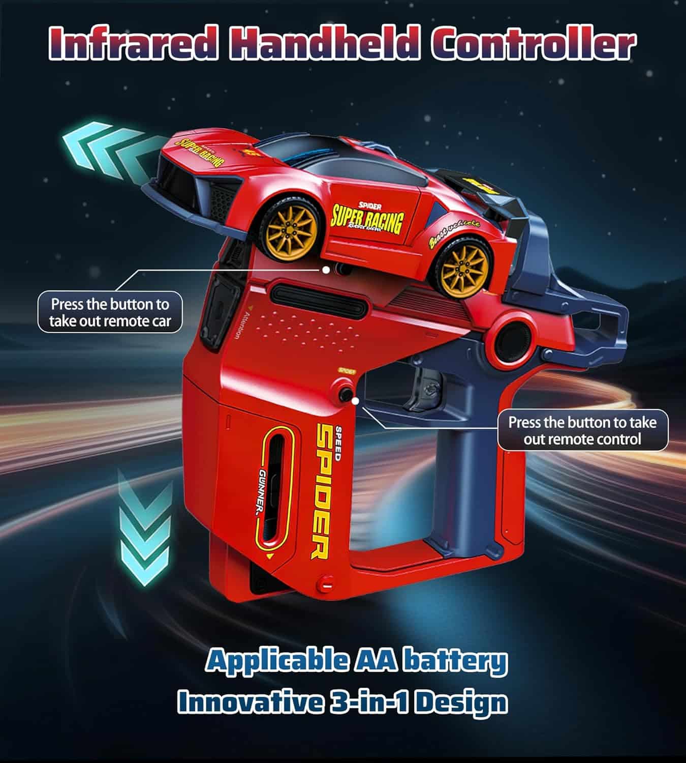 Innovative 2.4G Sensor Chase Game Dual Remotes Ejection Launcher Parent Child Interactive Battle RC Car Set - Image 16