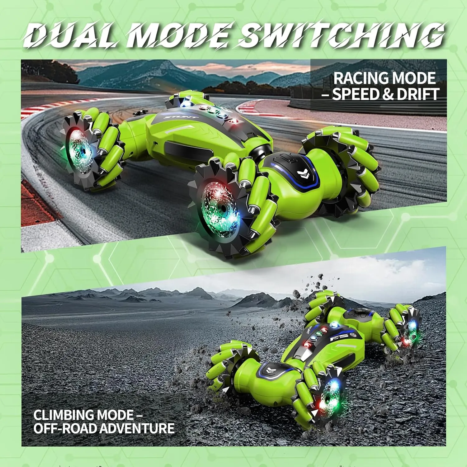 1:12 Gesture Control 4WD Double-Sided Off-Road RC Stunt Car with Lights Twist Body for Kids - Image 6