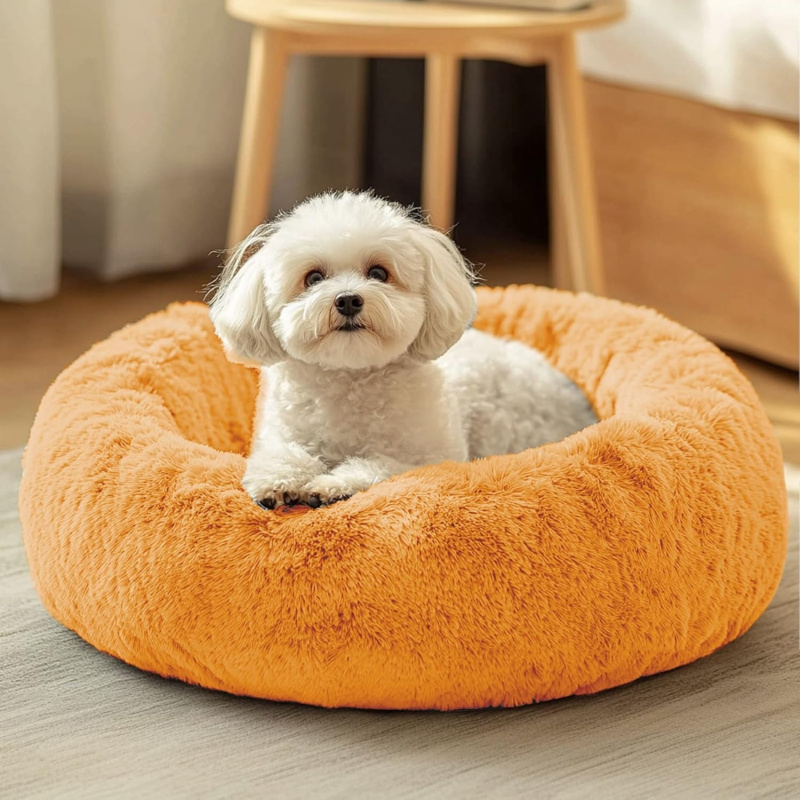 Small Dog Bed, Calming Soft Anti-Anxiety Donut Cat Bed - Image 20