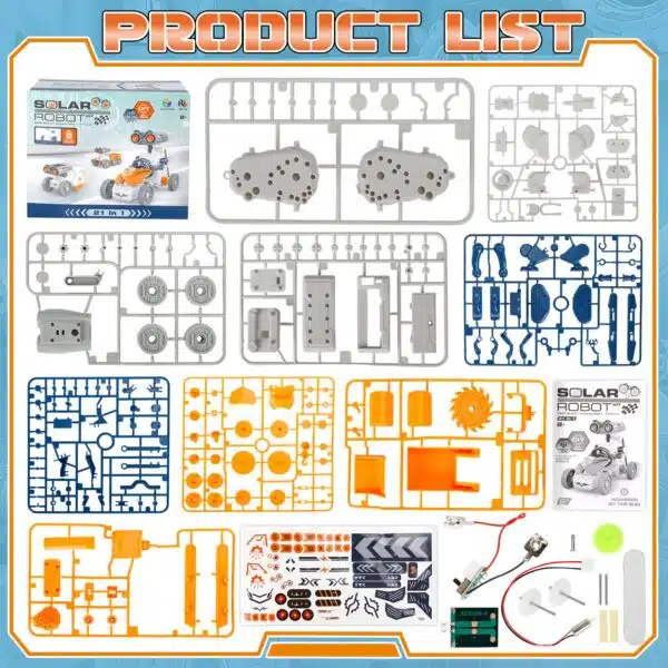 21 In-1 Solar Robot Building STEM Toy Educational Toy Battery Solar Powered STEM Building Toy Set with 210 Pieces - Image 9