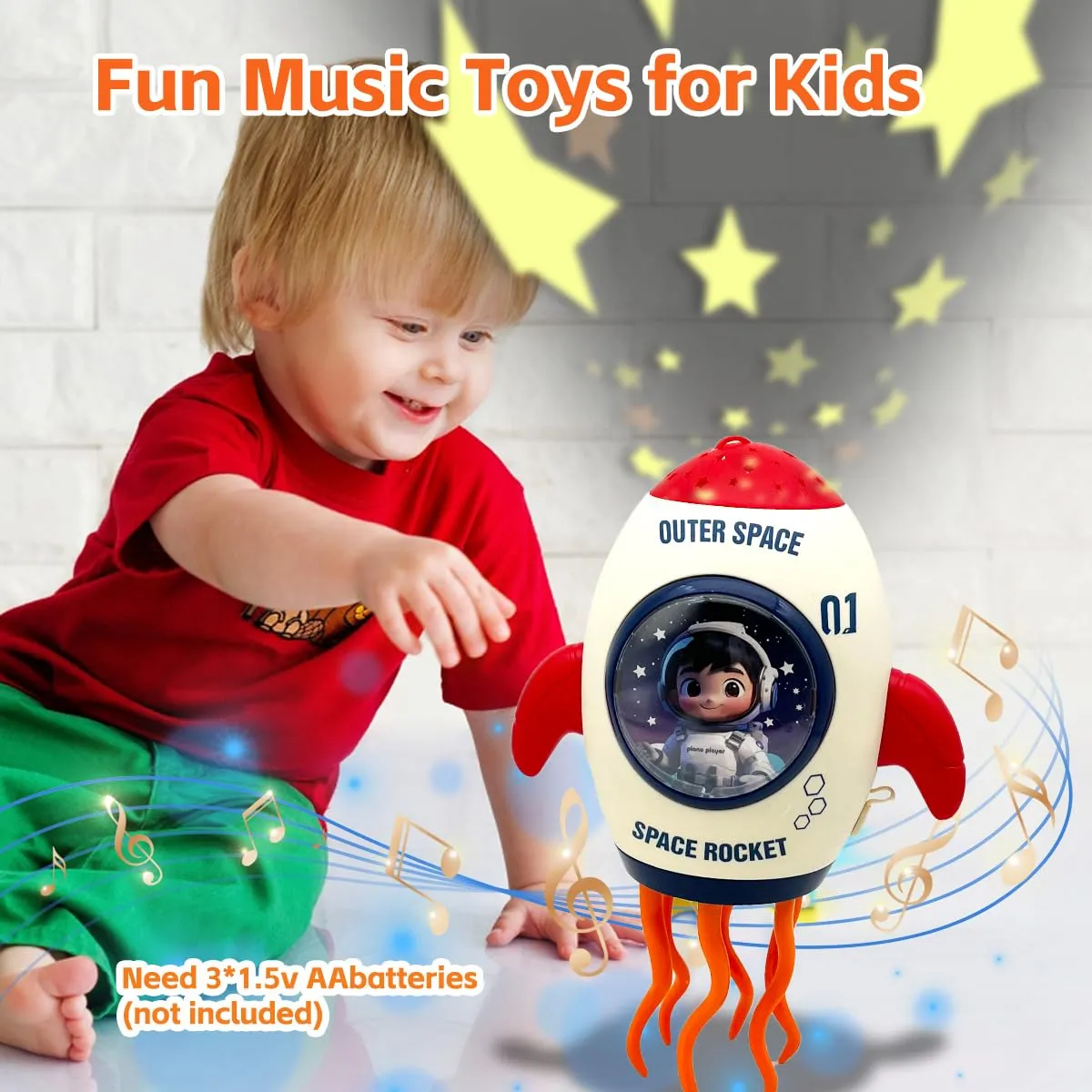 Electric Rocket Dancing Octopus Toy LED Light Music Spray Projection Tummy Time Crawling Training Baby Gift for Toddlers - Image 9