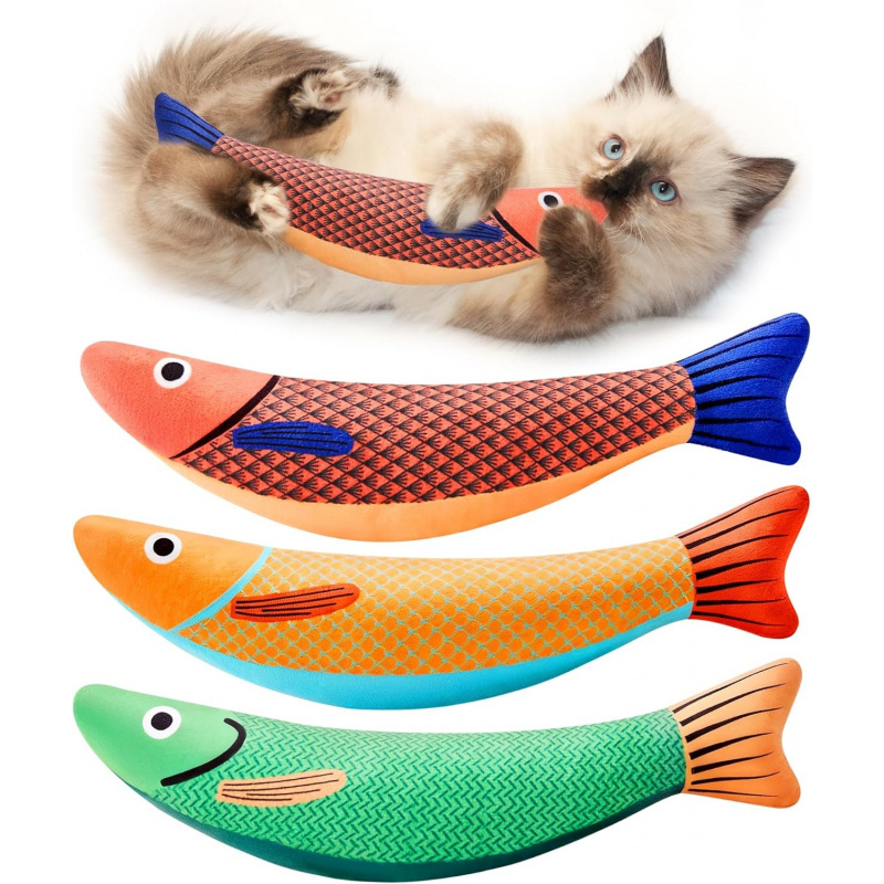 Cat Toys Saury Fish, 3 Pack, Catnip Crinkle Sound - Image 4