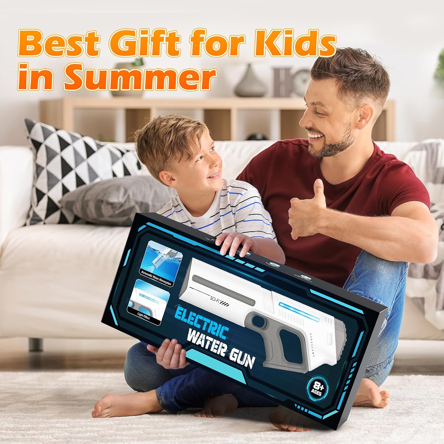 Wholesale Electric Water Gun with Automatic Water Absorption and LED Light - Image 3