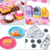 Pretend Play Supermarket Shop Cash Register Toy Ice Cream Shop with Scanner Money Calculator Desserts - Image 23