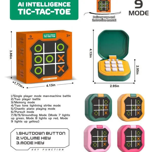 New Puzzles Portable Handheld Games Electronic Tic Tac Toe Game for Educational Memory Growth - Image 14