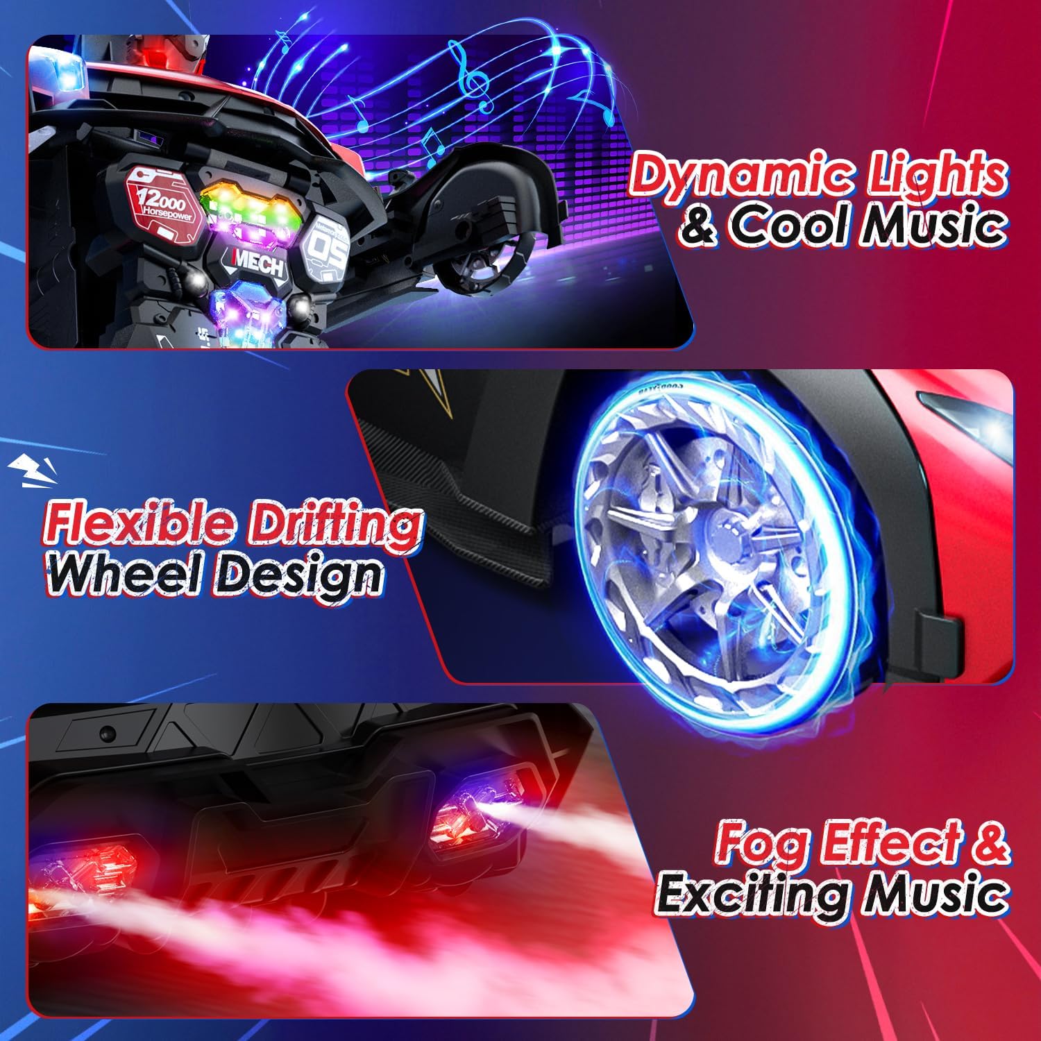 1:10 Scale Robot Gesture Control 80 Mins Play One Button LED Lights Sound Effects Transforming RC Car - Image 3