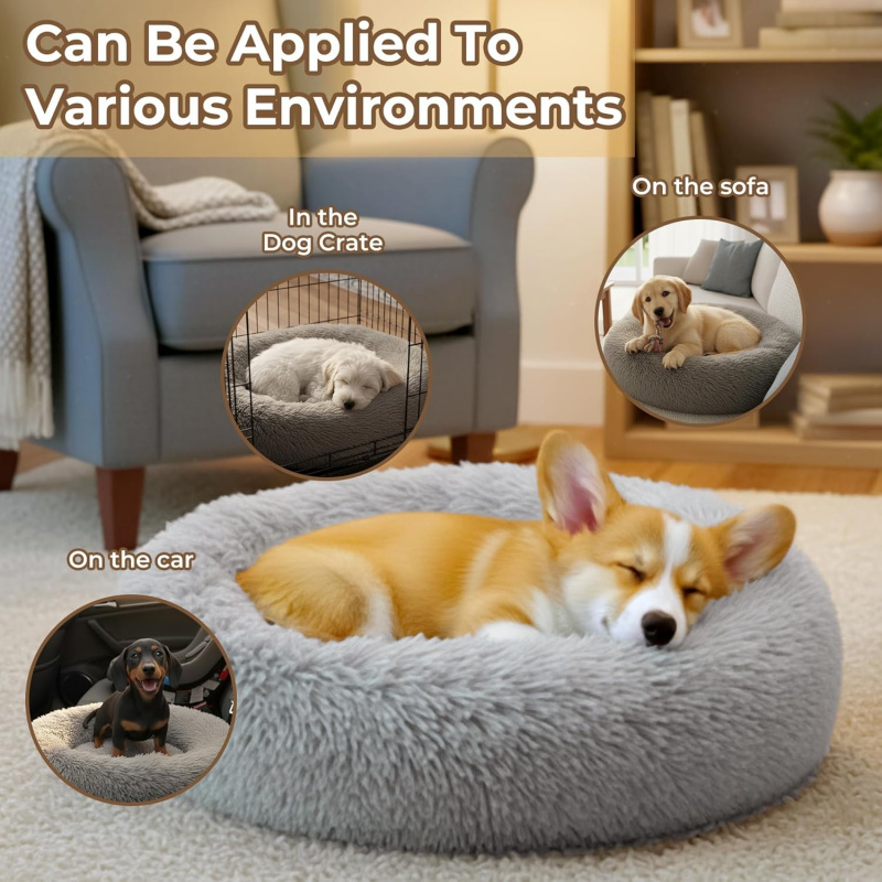 Calming Donut Dog and Cat Bed for Indoor Cats - Image 2