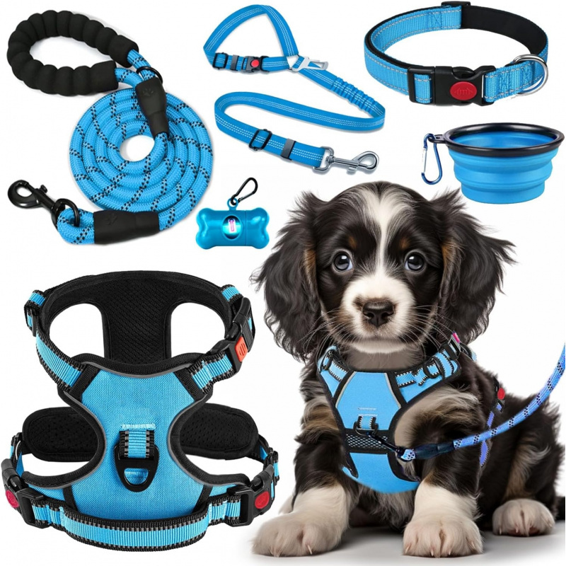 No Pull Dog Harness, Collar & Leash Set| Includes Dog Seat Belt - Image 3