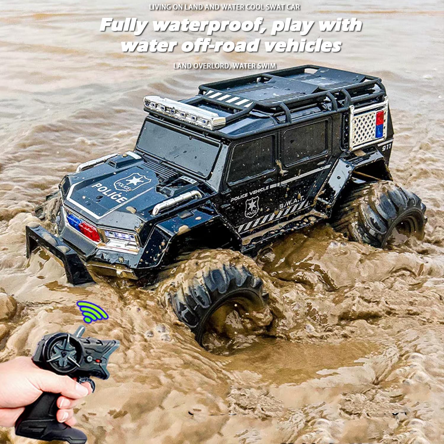 Top Powerful Battery Driven Waterproof 4WD Monster Off Road 24GHz Fast Racing Toys Amphibious RC Cars - Image 13