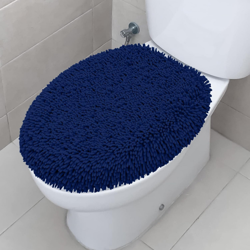 Shaggy Chenille Bathroom Toilet Lid Cover - Image 4