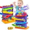 Rolling Ball Track Pieces Toys Baby 2 in 1 Penguin Hammer Pounding Montessori Toys Plastic Roller coaster Ball Ramp Toy - Image 17