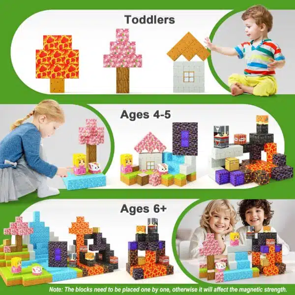 100 PCS OEM Build World Magic Portal Plastic Magnetic Tiles STEM Sensory Magnetic Blocks - Image 9
