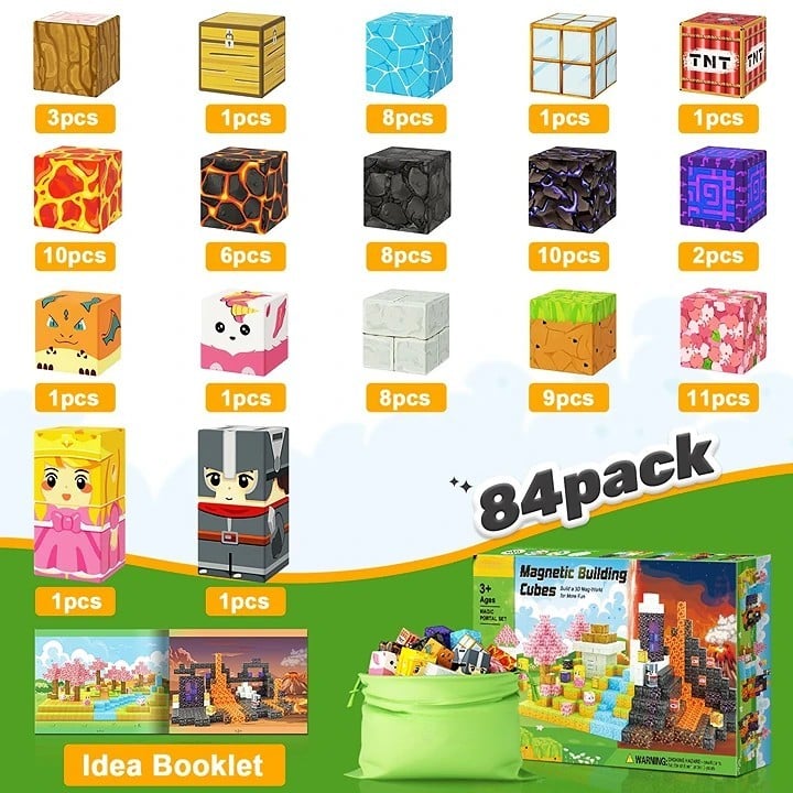 100 PCS OEM Build World Magic Portal Plastic Magnetic Tiles STEM Sensory Magnetic Blocks - Image 4