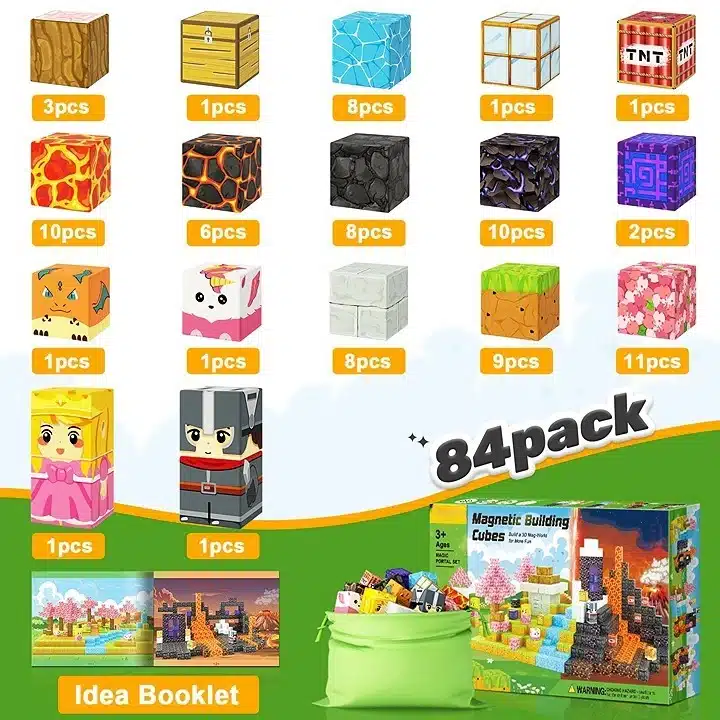 100 PCS OEM Build World Magic Portal Plastic Magnetic Tiles STEM Sensory Magnetic Blocks - Image 5