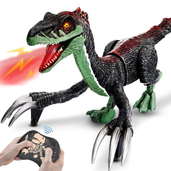 Remote Control Dinosaur Toys Children Body Swing Light Sound Plastic Electronics Spray Dinosaur - Image 2