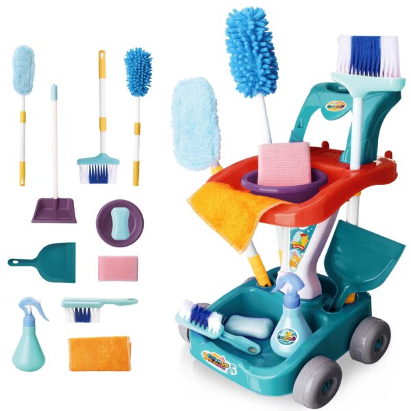 EPT Educational Kids House Cleaning Play Set Clean Tool Toy Plastic Children Tool Pretend Play Cleaning Set - Image 2