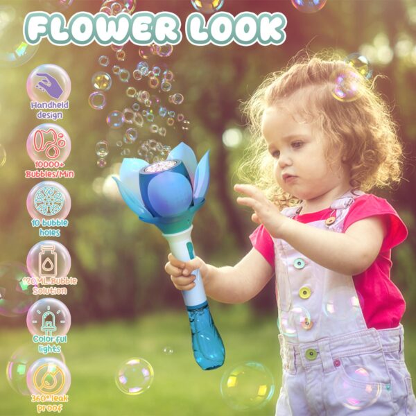 Outdoor Toys Bubble Wand Toys 10 Holes Rich Bubbles Plastic Electric Bubble Wand Toys - Image 16