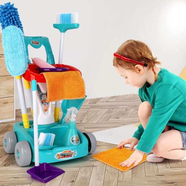 EPT Educational Kids House Cleaning Play Set Clean Tool Toy Plastic Children Tool Pretend Play Cleaning Set - Image 12