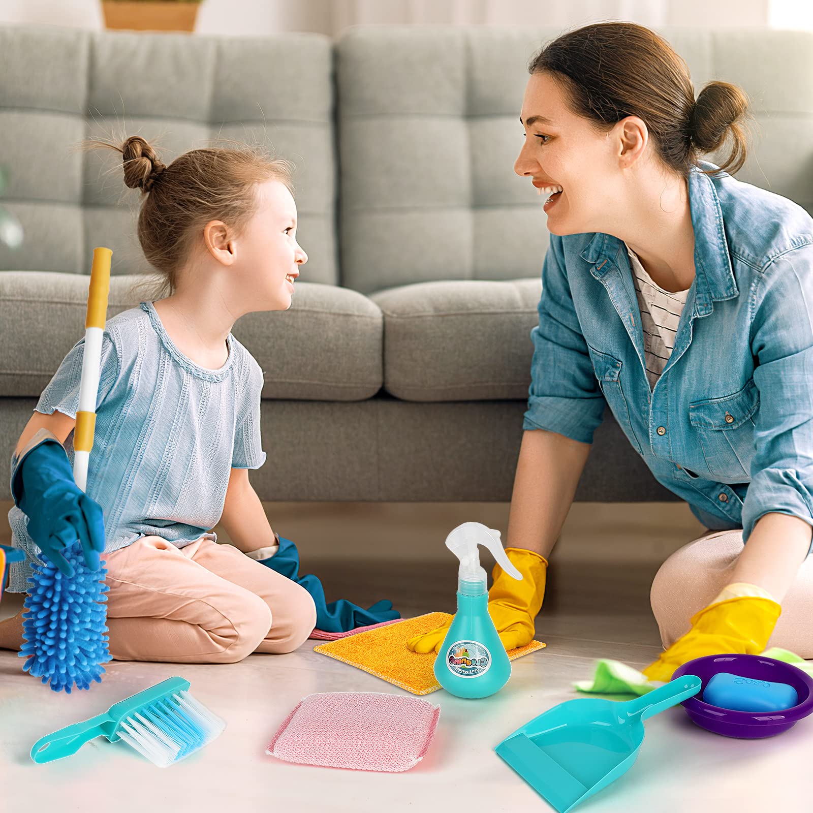 EPT Educational Kids House Cleaning Play Set Clean Tool Toy Plastic Children Tool Pretend Play Cleaning Set - Image 7