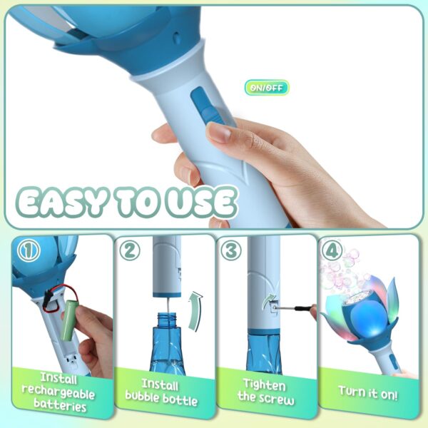 Outdoor Toys Bubble Wand Toys 10 Holes Rich Bubbles Plastic Electric Bubble Wand Toys - Image 10