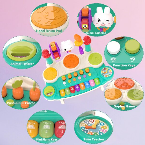 20-in-1 Musical Rabbit Piano Toy Early Education Instrument Plastic Animal Sound Electronic Piano Toy - Image 8