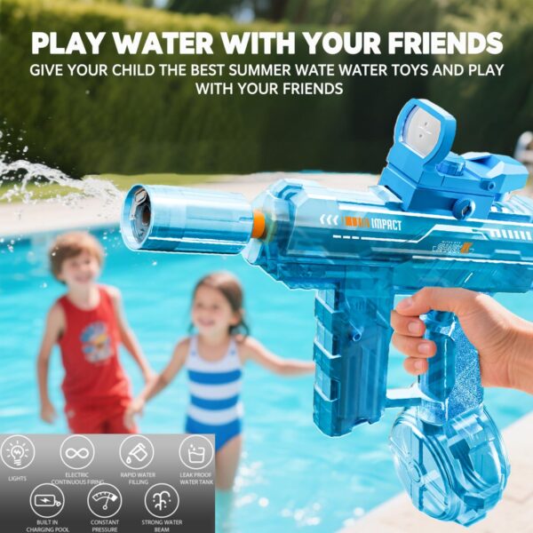 Wholesale Mini Uzi Electronic Automatic Water Pistol Toy Outdoor Shooting Games Rechargeable Automatic Water Gun - Image 8