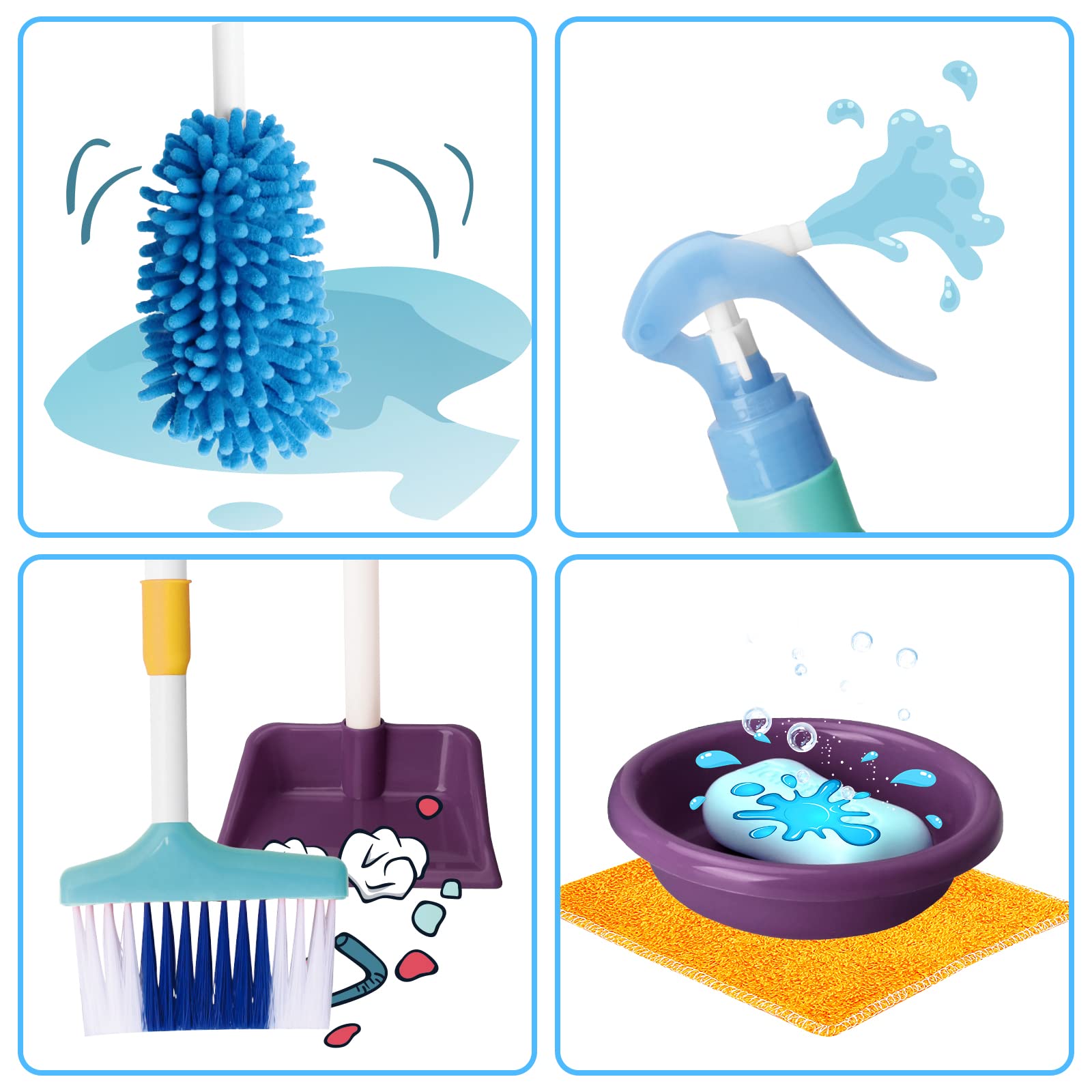 EPT Educational Kids House Cleaning Play Set Clean Tool Toy Plastic Children Tool Pretend Play Cleaning Set - Image 5