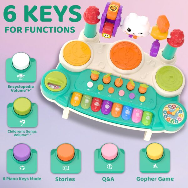 20-in-1 Musical Rabbit Piano Toy Early Education Instrument Plastic Animal Sound Electronic Piano Toy - Image 6
