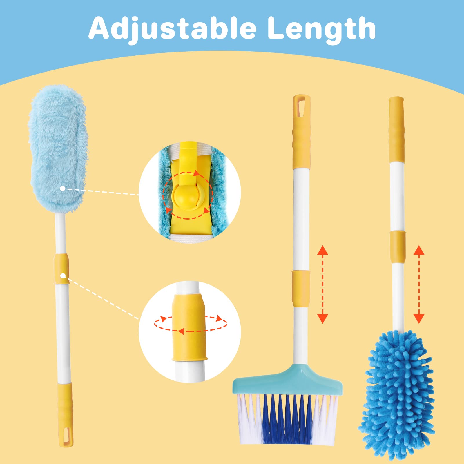 EPT Educational Kids House Cleaning Play Set Clean Tool Toy Plastic Children Tool Pretend Play Cleaning Set - Image 3