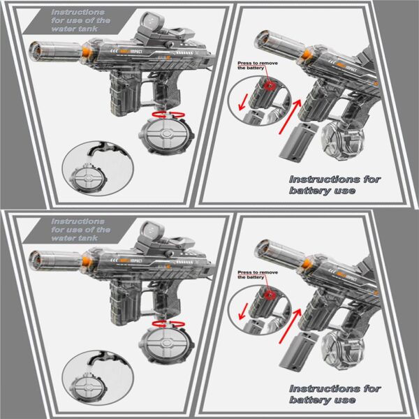 Wholesale Mini Uzi Electronic Automatic Water Pistol Toy Outdoor Shooting Games Rechargeable Automatic Water Gun - Image 4