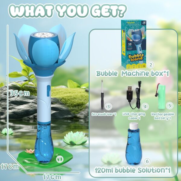 Outdoor Toys Bubble Wand Toys 10 Holes Rich Bubbles Plastic Electric Bubble Wand Toys - Image 6