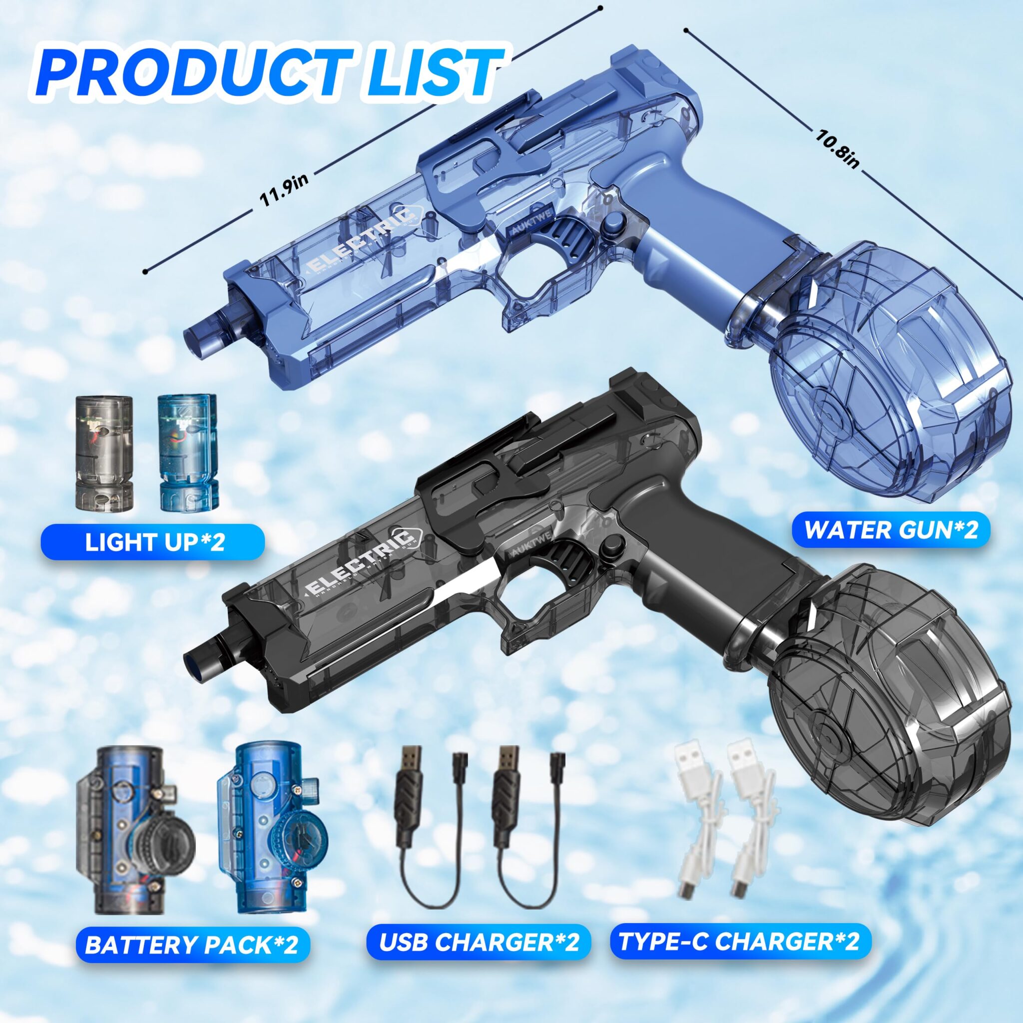 Long Range Electric Water Gun with Interactive Light-up Toys High Capacity Water Squirt Guns Summer Outdoor Toys - Image 17