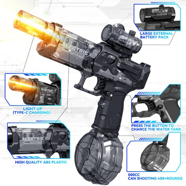 Long Range Electric Water Gun with Interactive Light-up Toys High Capacity Water Squirt Guns Summer Outdoor Toys - Image 12