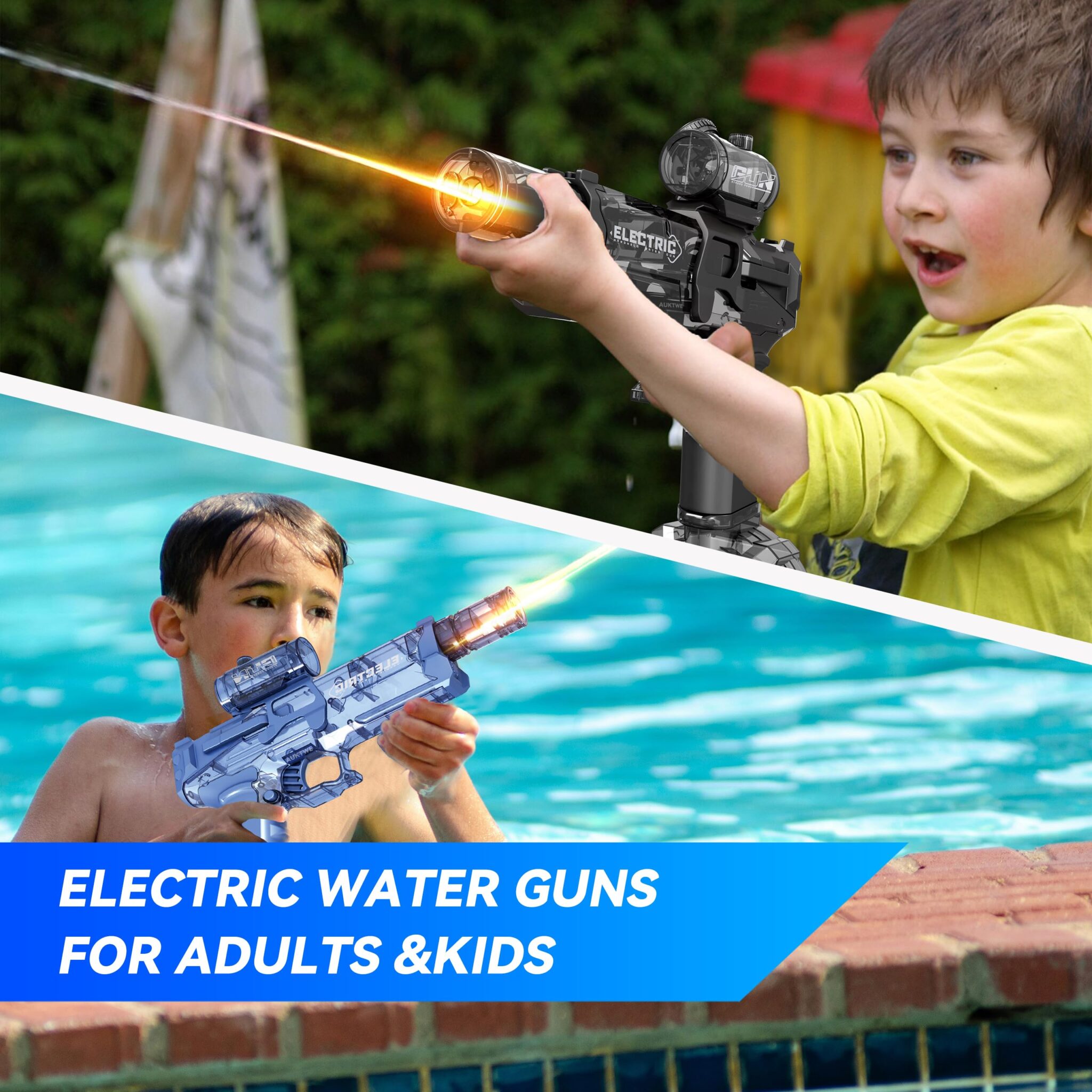 Long Range Electric Water Gun with Interactive Light-up Toys High Capacity Water Squirt Guns Summer Outdoor Toys - Image 5