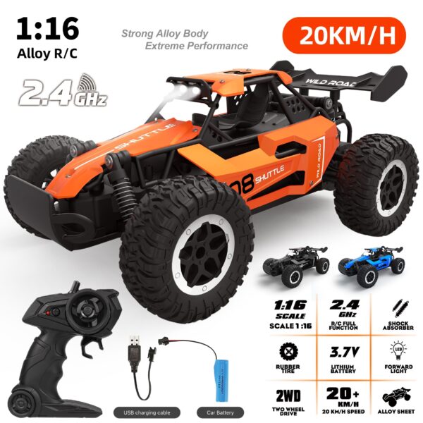 1:16 Cheap High-Speed Buggy Racing 2.4G Alloy 5CH Remote Control Off-road Toy Car - Image 22