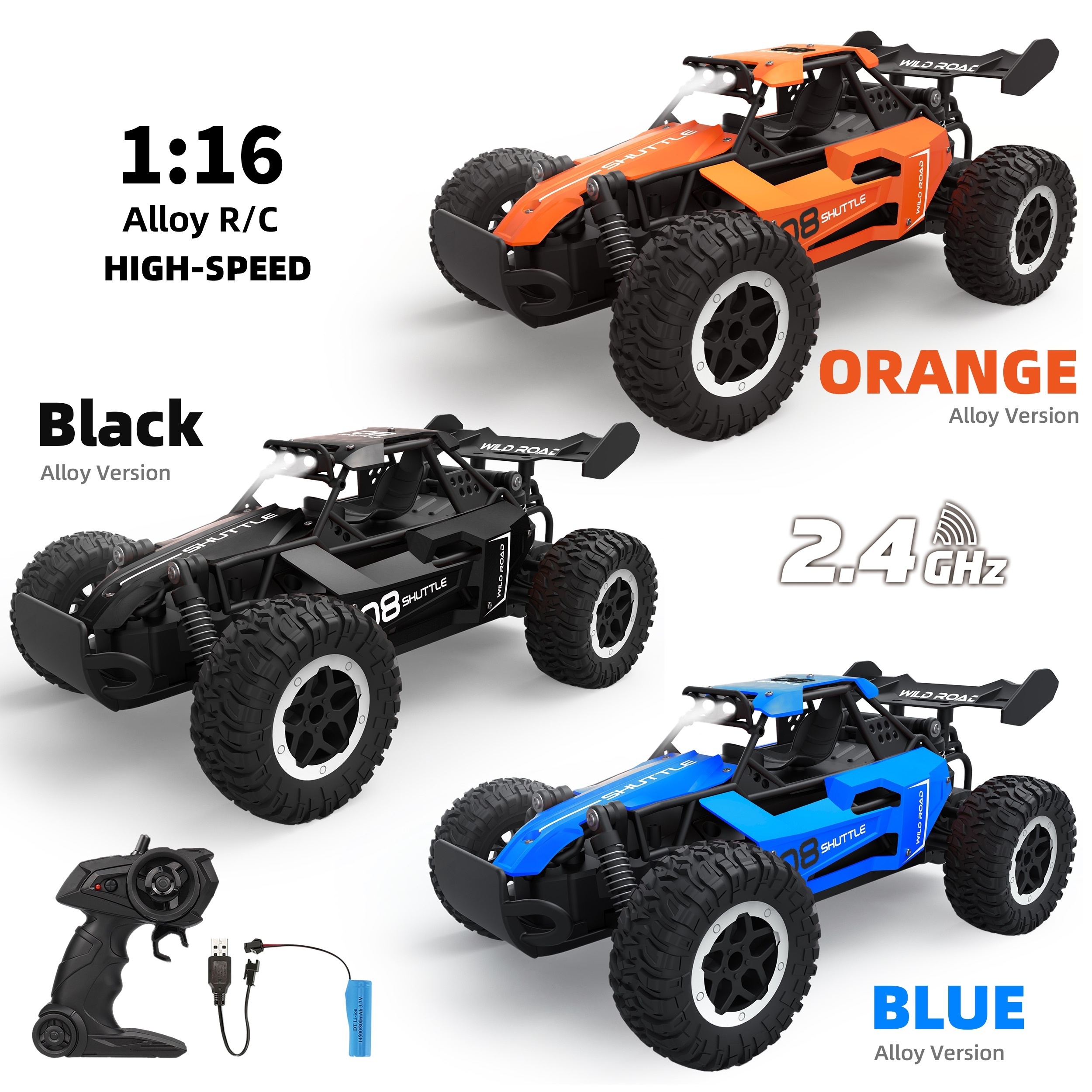 1:16 Cheap High-Speed Buggy Racing 2.4G Alloy 5CH Remote Control Off-road Toy Car - Image 4