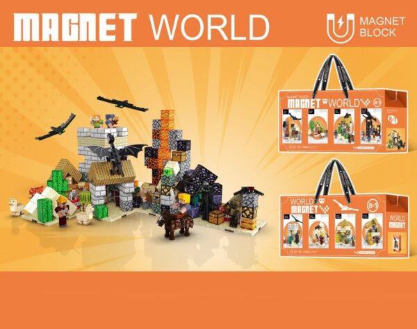 Minecraft Magnetic Blocks-Building Mine Magnet World Set Sensory Kids Games Toys - Image 2