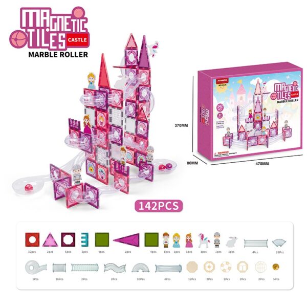 7.5Cm Magnetic Building Blocks Toys Magnetic Tiles Set 142Pcs - Image 2