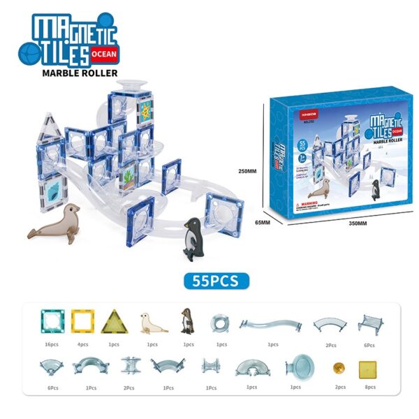 6.5Cm Magnetic Building Blocks Toys Magnetic Tiles Set 55Pcs - Image 2