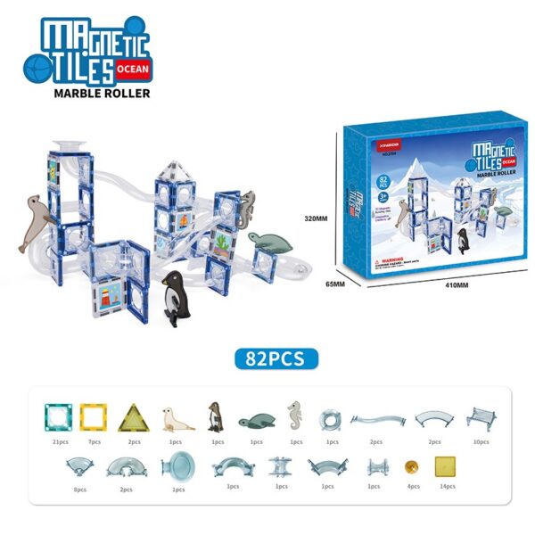 6.5Cm Magnetic Building Blocks Toys Magnetic Tiles Set 82Pcs - Image 2