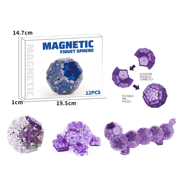 Wholesale 12 Piece Magnetic Fidget Sphere Pentagons Magnets Balls Magnet Fidgets Toy - Image 18