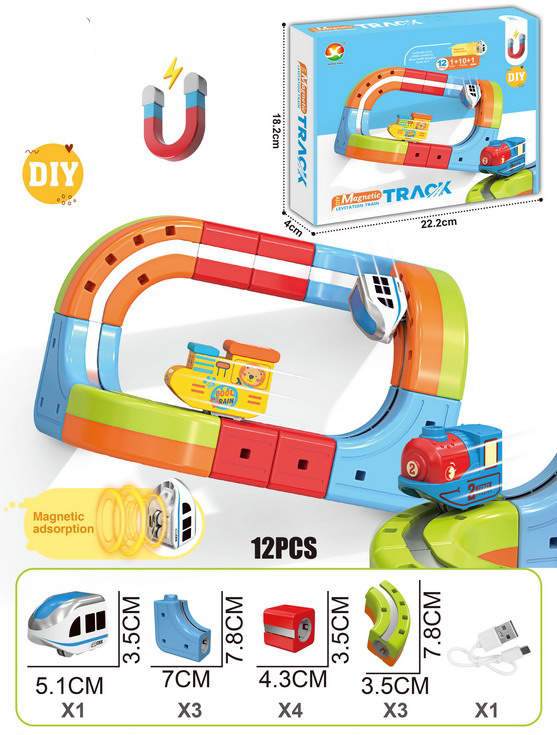 DIY Magnetic Train Rail Track Building Kits 3D Flexible Race Track Magical Train Set Railway Building Block Toys Magic Track Toys - Image 14