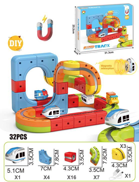 DIY Magnetic Train Rail Track Building Kits 3D Flexible Race Track Magical Train Set Railway Building Block Toys Magic Track Toys - Image 9