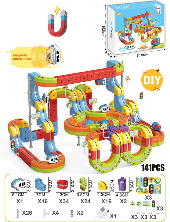 DIY Magnetic Train Rail Track Building Kits 3D Flexible Race Track Magical Train Set Railway Building Block Toys Magic Track Toys - Image 4