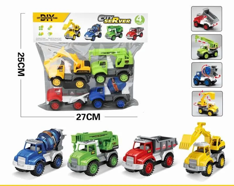 Inertia Construction Truck Toy Set with Friction Powered Pull-Back Action for Kids 3-8 Wholesale - Image 10